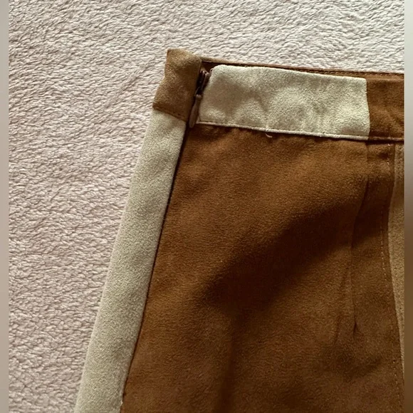 Faux Suede Patchwork Mini Skirt - Size 3 - Picture 4 of 7
